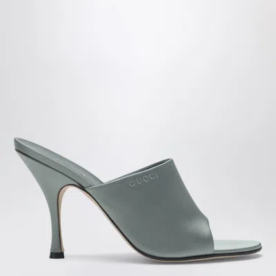 Gucci Ocean Green Satin Slider Sandal