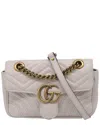 Gucci Ochre Suede Mini Gg Marmont Flap Shoulder Bag (authentic Pre-loved)