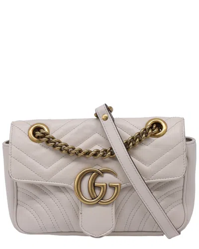 Gucci Ochre Suede Mini Gg Marmont Flap Shoulder Bag (authentic Pre-loved)
