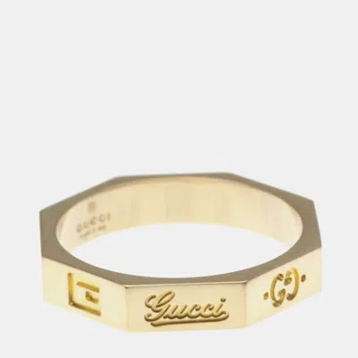Pre-owned Gucci Octagonal Ring Pink Gold 18k Fashion No Stone Band Ring Pink Gold