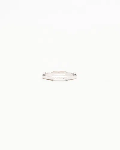 Gucci Octagonal Stripe 18kt White Gold Ring