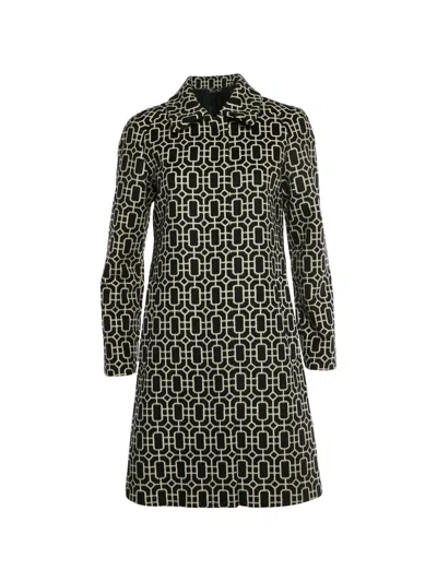 Pre-owned Gucci Octagonal-pattern Single-breasted Coat In Black