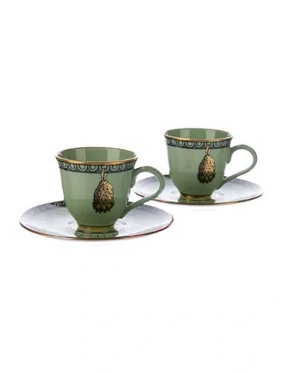 Pre-owned Gucci 'odissey' 2-piece Demitasse Cup And Saucer Set In Multi