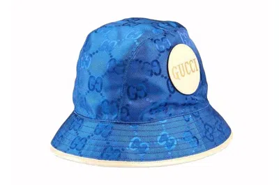 Pre-owned Gucci Off The Grid Bucket Hat Blue/beige
