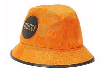 Pre-owned Gucci Off The Grid Bucket Hat Orange/black