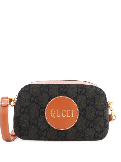 Pre-owned Gucci Off The Grid Camera Bag Gg Wool And Leather Crossbody Bag In Brown
