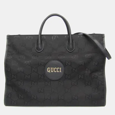 Pre-owned Gucci Off The Grid Gg Black Nylon Canvas Leather Handbag Shoulder Bag