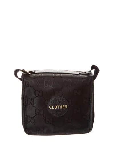 Gucci Off The Grid Gg Canvas & Leather Pouch In Black