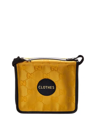 Gucci Off The Grid Gg Canvas & Leather Pouch In Yellow
