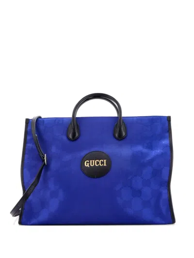 Pre-owned Gucci Off The Grid Gg Econyl Tote Bag In Blue