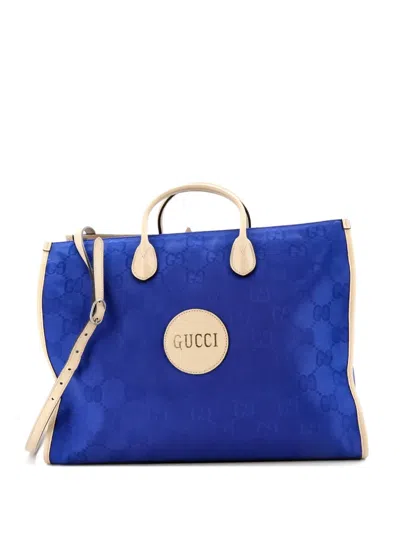 Pre-owned Gucci Off The Grid Gg Econyl Tote Bag In Blue