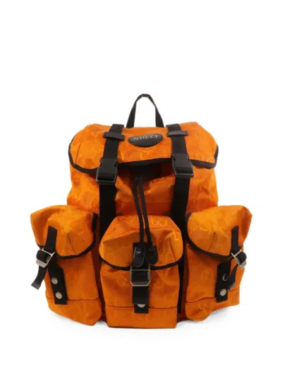 Pre-owned Gucci Off The Grid Gg-pattern Backpack In Orange