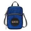 Gucci Off The Grid Otg Environmental Friendly Series Logo Leather Logo Nylon Handbag Mini Blue Black