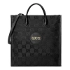Gucci Off The Grid Otg Environmental Friendly Series Logo Leather Logo Nylon Large Capacity Handbag  In Black