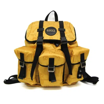 Pre-owned Gucci Off The Grid Yellow Canvas Backpack Bag ()