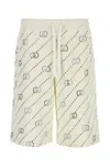 Gucci Bermuda In Cotone Decorato Uomo In Off White
