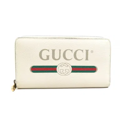Pre-owned Gucci Off-white Leather Long Wallet (bi-fold) ()
