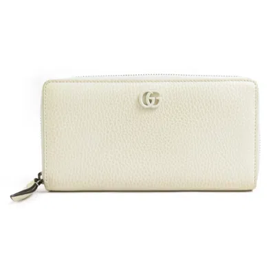 Pre-owned Gucci Off-white Leather Long Wallet (bi-fold) ()
