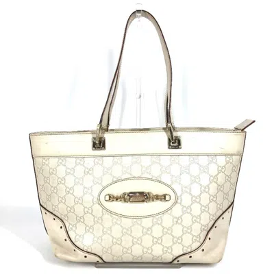 Pre-owned Gucci Off-white Leather Shoulder Bag Tote Bag ()