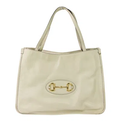 Pre-owned Gucci Off-white Leather Tote Bag ()