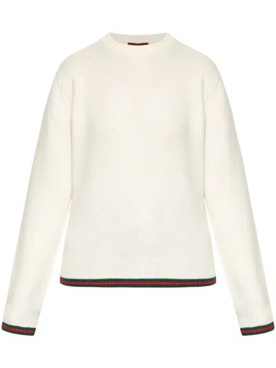 GUCCI OFF WHITE WOOL CREWNECK PULLOVER