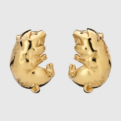 Gucci Pig-shaped Earrings In Gold