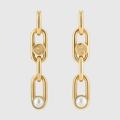 Gucci Earrings With Mobile Pearls In Gold