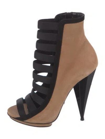 Pre-owned Gucci Olimpia Suede Boots In Neutrals
