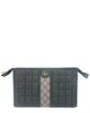 Gucci Olive Canvas Mini Gg Quilted Pouch Bag (authentic Pre-loved)