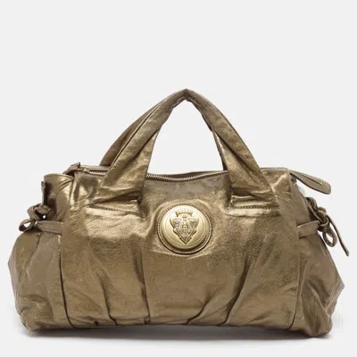 Pre-owned Gucci Olive Green Leather Hysteria Tote