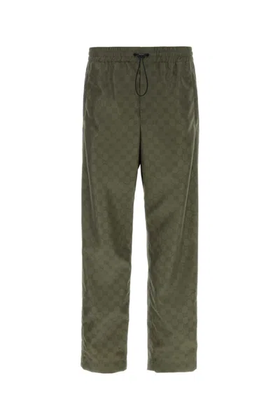 GUCCI OLIVE GREEN NYLON PANT