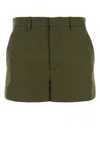 Gucci Women Olive Green Polyester Blend Shorts In Green