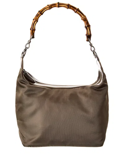 Gucci Olive Leather Bamboo Shoulder Bag (authentic Pre-loved)
