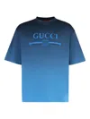 Gucci Ombré-effect Crew-neck T-shirt In Blue