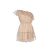 Gucci Women Embroidered Tulle Mini Dress In Neutral