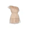 Gucci Women Embroidered Tulle Mini Dress In Beige