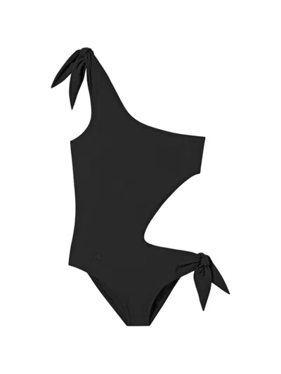 Gucci One-shoulder Cut-out Swimsuit In Black