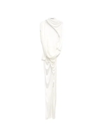 Gucci One-shoulder Draped Gown In White