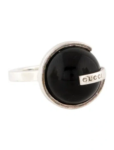 Pre-owned Gucci Onyx Boule Ring In Multi