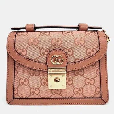Pre-owned Gucci Opedia Gg Mini Shoulder Bag In Pink