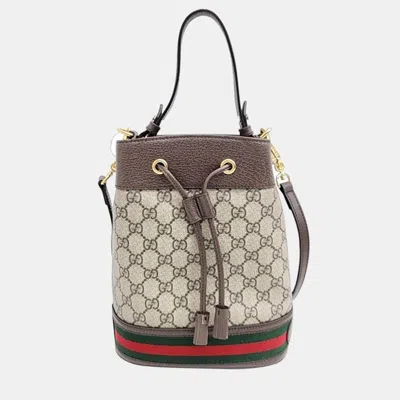 Pre-owned Gucci Opedia Small Bucket Bag In Beige