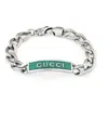Gucci Green Enamel Station Bracelet In Green