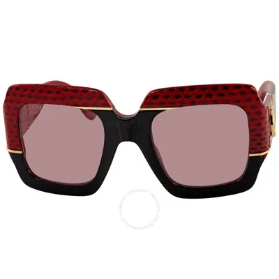 Gucci Open Box -  Pink Square Sunglasses Gg0484s 004 54 In Brown