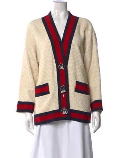 Pre-owned Gucci Open Front Sweater In Neutrals