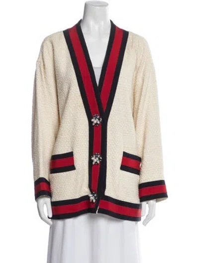 Pre-owned Gucci Open Front Sweater In Neutrals