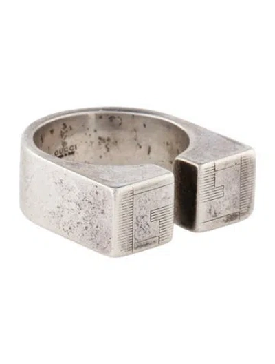Pre-owned Gucci Open Gg Signet Ring In Multi