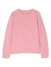 Gucci Open-knit Wool Jumper In Pink