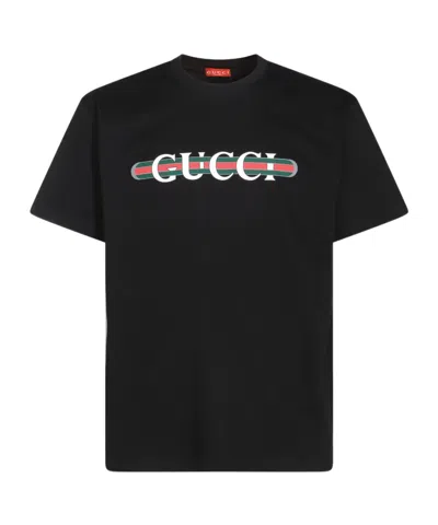 GUCCI GUCCI LOGO PRINTED CREWNECK T-SHIRT