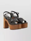 Gucci Open Toe Platform Style Sandal In Black