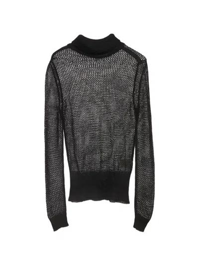 Pre-owned Gucci Open-knit Sweater In Black